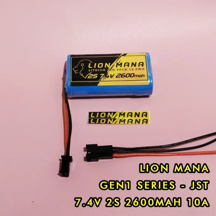Batre Baterai RC Lion Mana 2600Mah 7.4v , batre wpl, mn, rgt, vortex