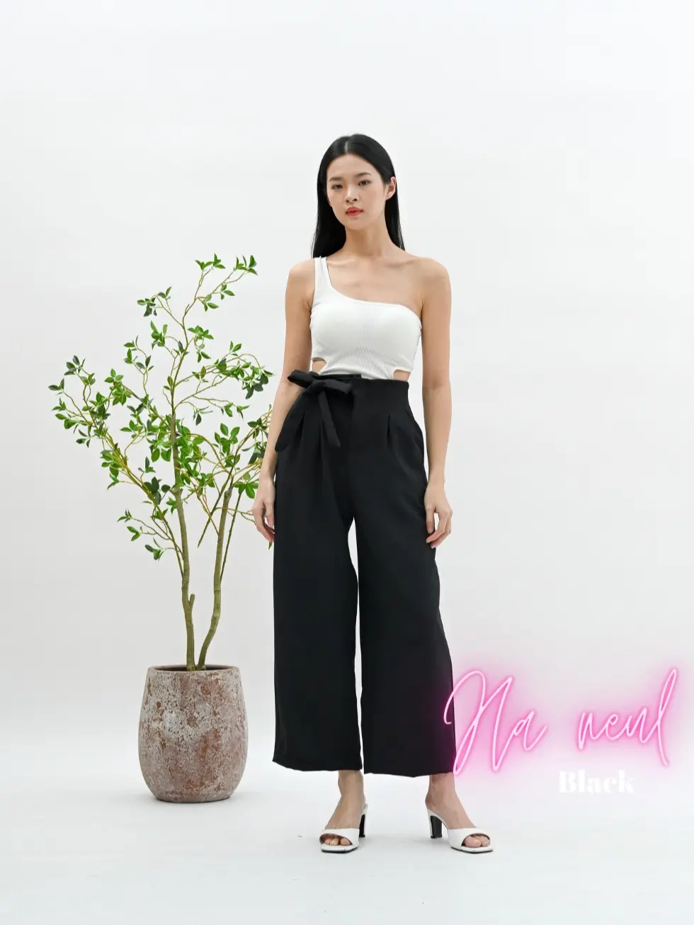 Cammomile Celana Highwaist 2303087 max BB70 Anti Nerawang Panjang Polyester Wanita Kain Flowy Grey Kaki Kulot Formal Casual Kerja celanakulot Kantor Pant Dark Brown Khaki Oversize