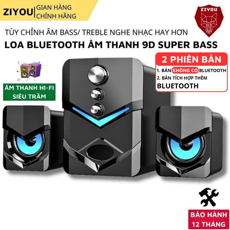 Loa Vi Tính Để Bàn Tích Hợp Bluetooth Ziyou D222 Âm Thanh 9D Super Bass Cực Căng Nghe Nhạc Siêu Hay Củ Loa