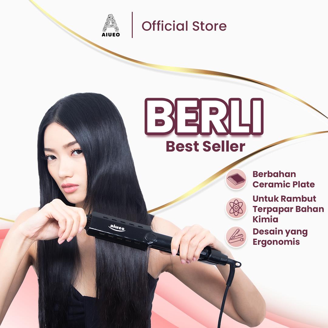 AIUEO.INDO Best Seller! Catokan AIUEO Rambut BERLI 8099 – Fast Heating, Rambut Tetap Lembut