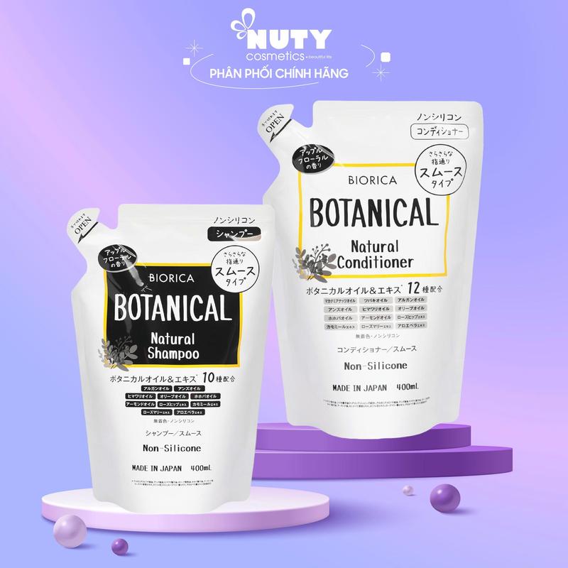 Dầu Gội-Dầu Xả Biorica Botanical Natural Non Silicon Shampoo-Conditioner 400ml