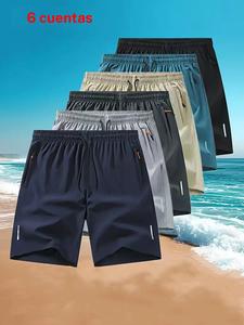 Shorts de color sólido para hombre, de secado rápido y transpirables, de corte regular, cómodos y casuales con bolsillos para el verano, prendas inferiores para uso diario