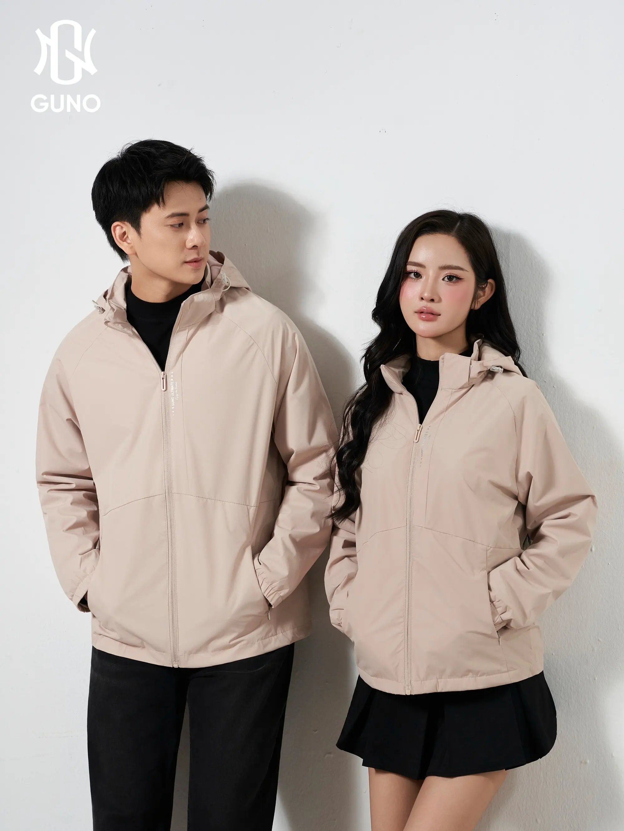 GUNO-Áo gió chống nước NAM NỮ GUNO 2 lớp lót nỉ có mũ SP5 | 25AG140/25AB185 | BigBuy360 - bigbuy360.vn