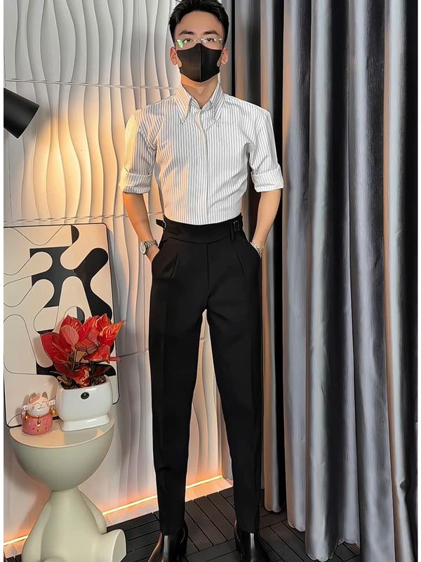Quần Âu Nam Cạp Cao Sidetab Đai Ver2 Menswear - M116