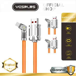 YESPLUS YS-898  Kabel Data 3 IN1 Micro/Type-C/Lighting Kabel 120 Watt Silikon Pengisian Cepat LED Indikator Logam Panjang Ponsel Konektor Charger Cable