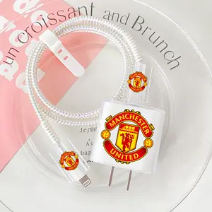 Casing Charger Iphone 18/20W Bergambar Logo Club Keren Pelindung Kabel Dan Kepala Charger Set 5 Pcs Untuk iPhone