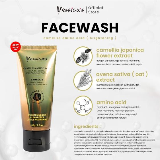 Yessica's Mini Face Wash Cleanser 60gr - For Acne & Brightening - Jerawat dan Mencerahkan 1