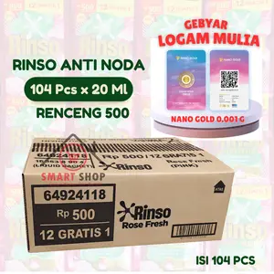 1 DUS Rinso Cair Renceng 20 ml isi 104 sachet Anti Noda + Molto