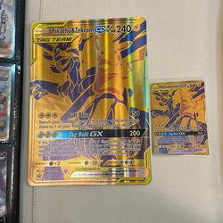 JUMBO Oversized Pikachu & Zekrom GX Tag Team Gold Promo SM248  NM Condition