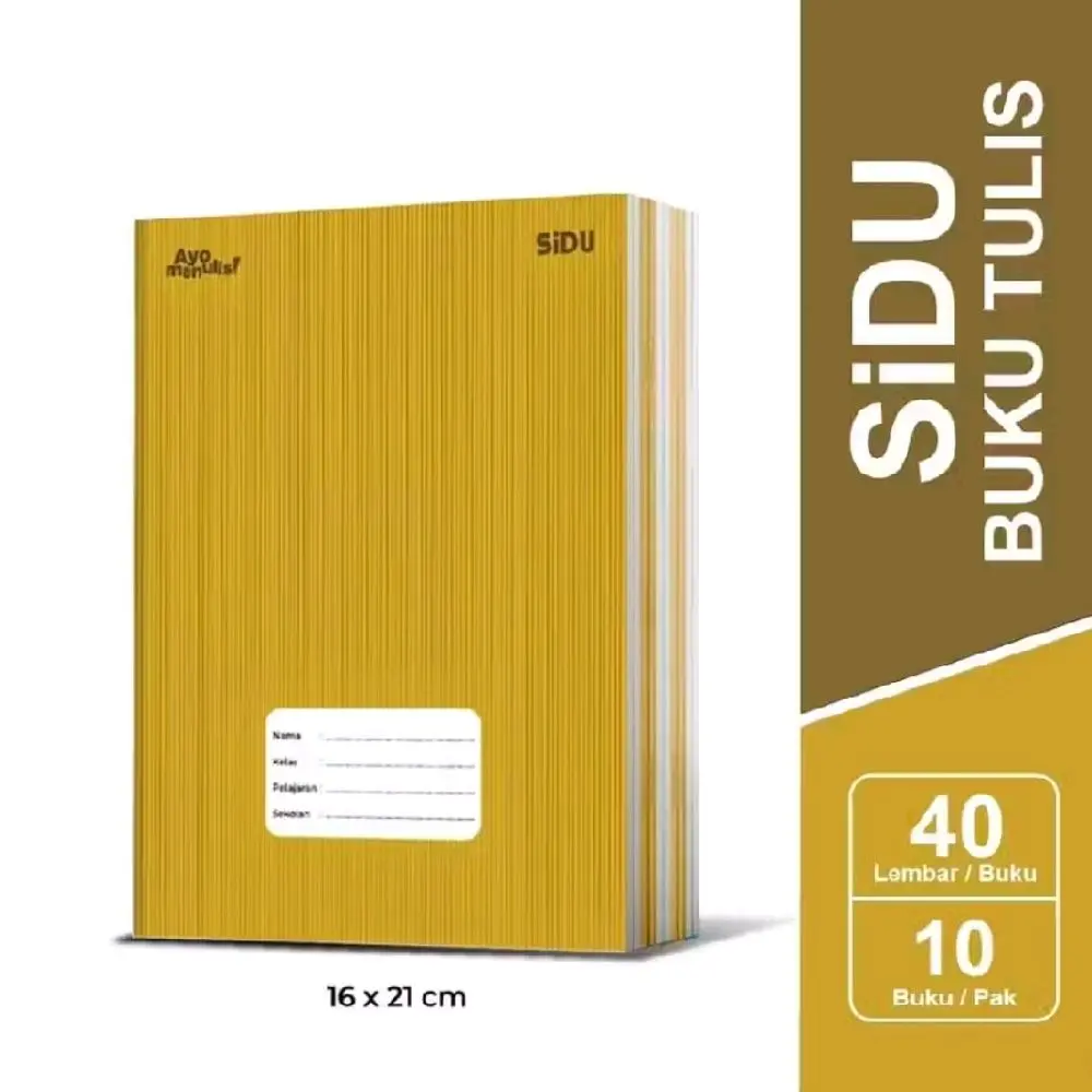 Buku tulis sidu sampul coklat kraft isi 40 lembar..