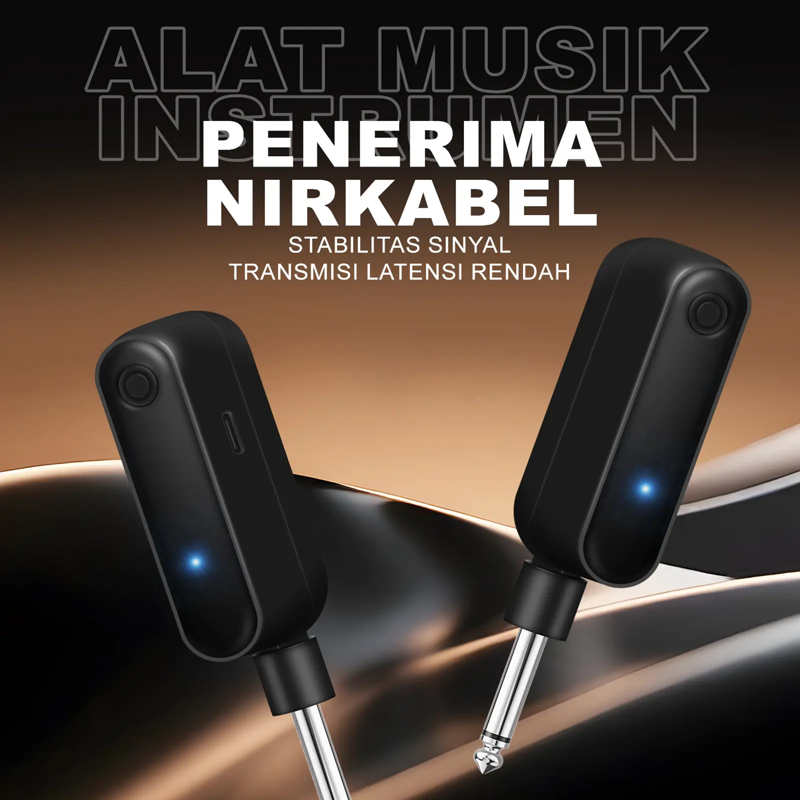 Transmitter Receiver Nirkabel Gitar, Sistem Audio Tanpa Kabel untuk Alat Musik dengan Jack 6.35mm