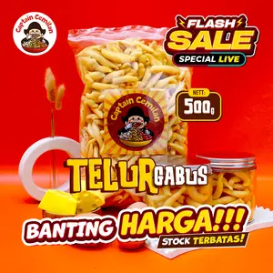 500gram Telor Gabus Keju Asin Renyah stik keju Captain Cemilan keju cheese snack makanan ringan