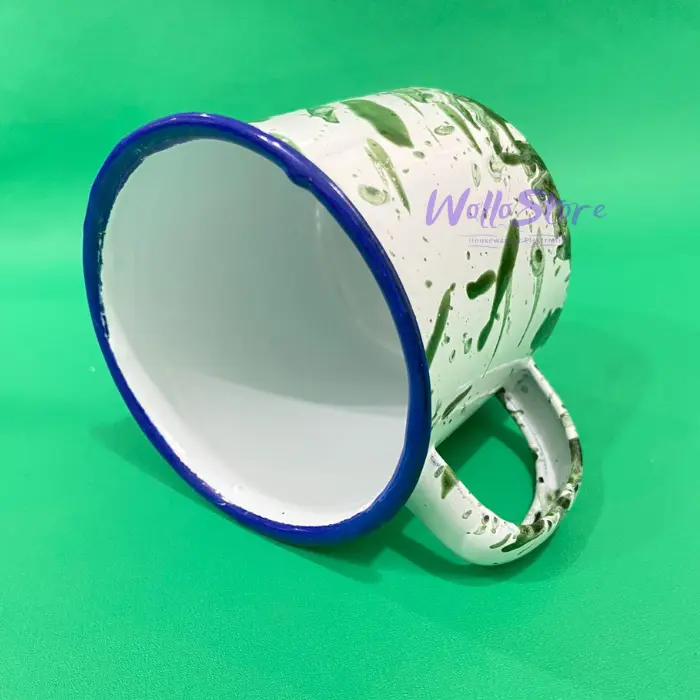 Mug Enamel 7cm Motif Blirik ( Loreng) / Cangkir Jadul Brulik 7cm 0