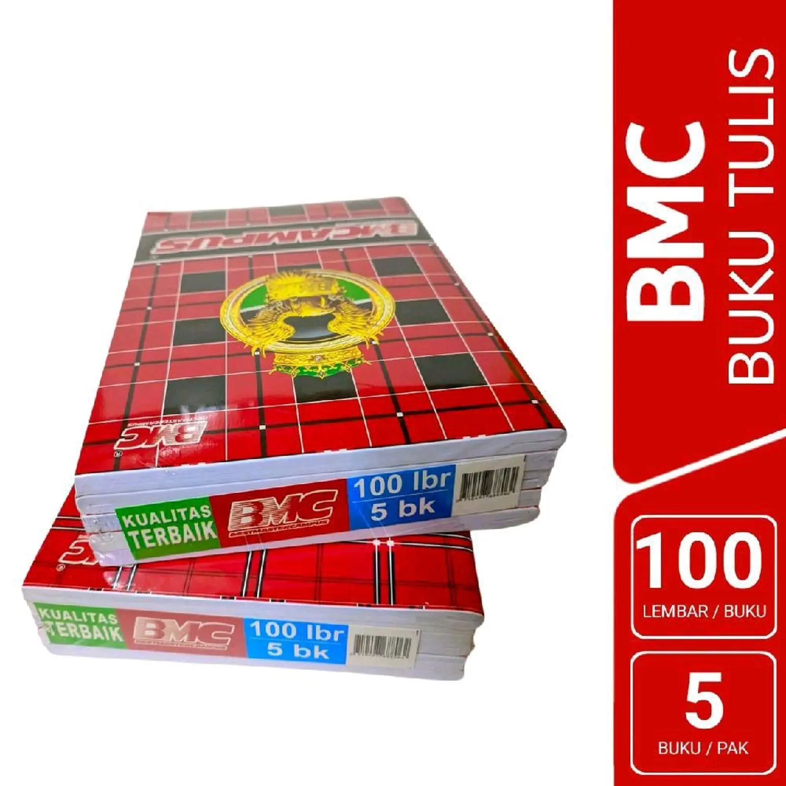 Buku Tulis BMC Campus 100 Lembar 5 Buku (Campus/Panjang) - Kertas Berkualitas Tinggi - Stationery