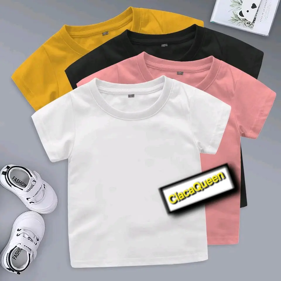 Kaos Polos Anak Baju Polos Anak Pria Wanita Kaos Polos Anak Bahan Cotton Combed 30s Fashion Anak Baju Basic Tee Anak T-shirt anak distro baju anak branded polos Polosan Anak Atasan Anak Kids