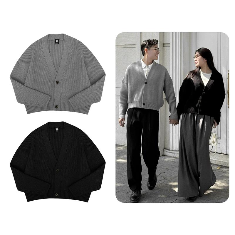 Áo Cardigan len Daniel Jack Lane Áo khoác len nam nữ form boxy tôn dáng chất liệu len lông thỏ dệt gân bản lớn