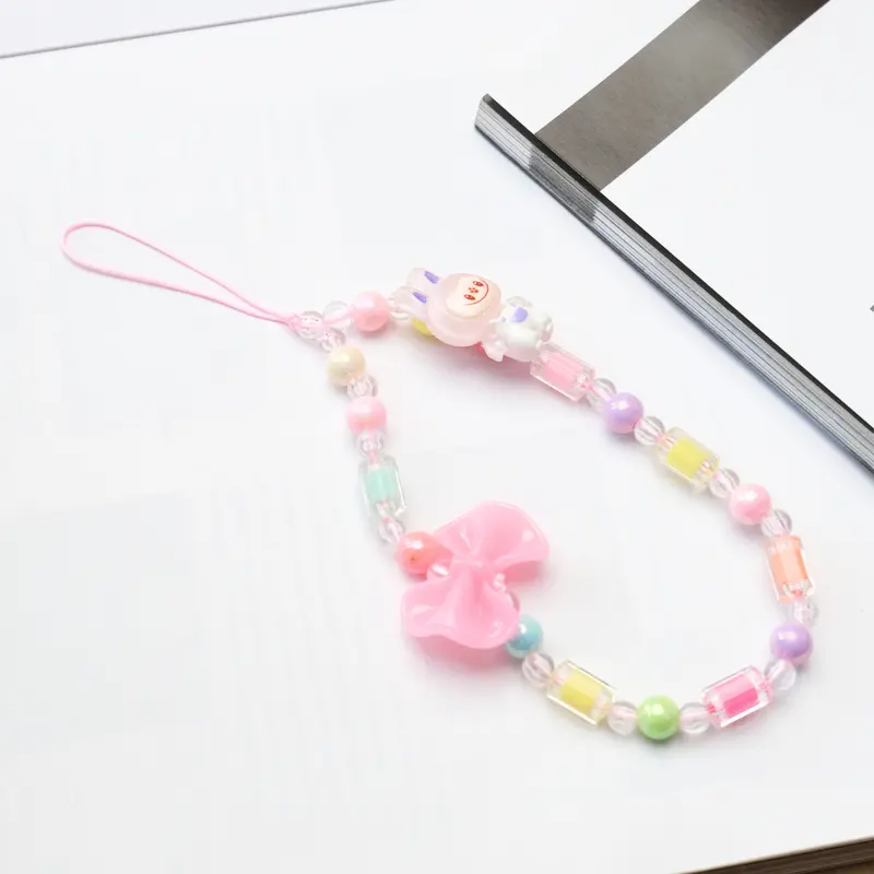 Gantungan HP bracelet gelang / Lanyard HP estetik / Phone Strap Beads / Tali HP / Strap HP Blackpink / Gantungan KameraLanyard Manik Hitam Ponsel Telepon 0