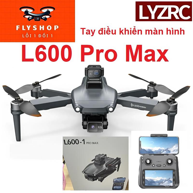 Flycam L600 Pro Max tay điều khiển tích hợp màn hình Camera 4K Gimbal 3 trục sắc nét Định vị GPS 5G Dung lượng Pin 7.4V 4500Mah Thời gian bay 20 phút+ Máy bay không người lái Động cơ không chổi than Drone Chụp Ảnh