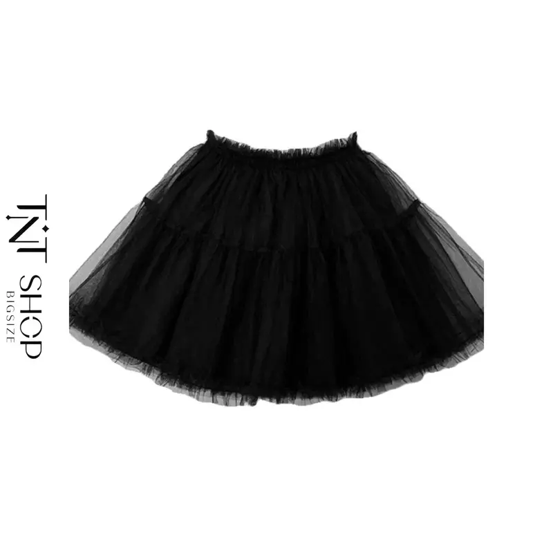 CHÂN VÁY LƯỚI BIGSIZE DÁNG NGẮN LƯNG THUN [TNT SHOP BIGSIZE 60KG 90KG] 6