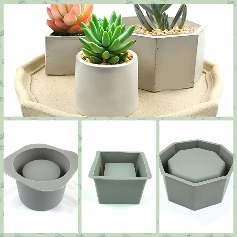 Khuôn Chậu Hoa, Tiện Lợi, Không Mùi, Có Thể Tái Sử Dụng, Khuôn Silicon Hình Lục Giác Thích Hợp Cho Resin Và Epoxy Đất Sét, Trang Trí Nội Thất