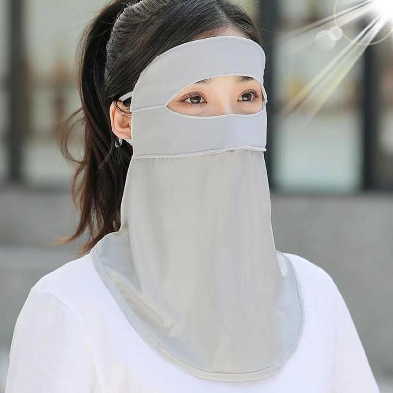 Mặt Nạ Lụa Lạnh Hàng Mới Về, Thoáng Khí Mùa Hè, Chống Tia UV UPF50 +, Khăn Quàng Cổ Chống Nắng, Quàng Cổ Và Vai, Quấn Vạt, Mặt Nạ Mạng Che Mặt Dài, Dành Cho Nữ 6