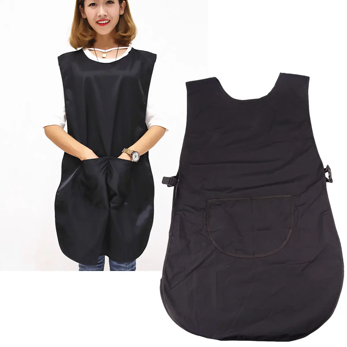 1Pc Barbershop Apron Barber Assistant Waist Cloth Hairdresser Apron Beauty Salon Apron (Black)