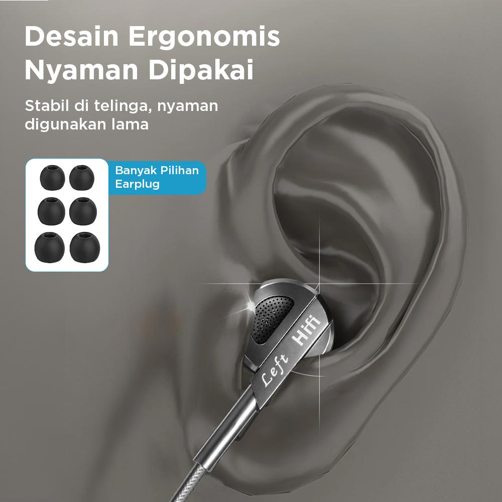 QKZ In-Ear Earphone Kabel Bass Driver 9.2mm dengan Mic - QKZ-DM9