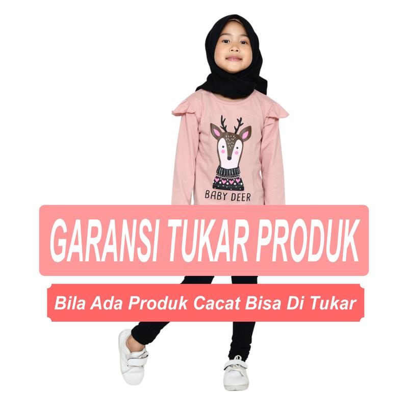 Baju Kaos Anak Perempuan Lengan Panjang Ruffle Imut Model Atletis - Fashion 3