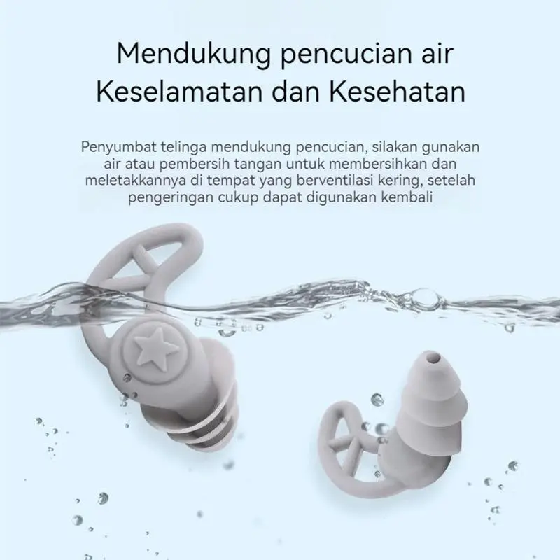 Product Introduction of Penyumbat Telinga 3 Layers Earplug Peredam Suara Silicone / Earplugs Noise Reduction / Penutup Telinga Ear Plug Noise Reduction 2 Layer / Ear Plug Penyumbat Telinga Anti Bising / Penutup Telinga Kedap Suara Ampuh Berkualitas / Penyumbat Telinga Kuping 0