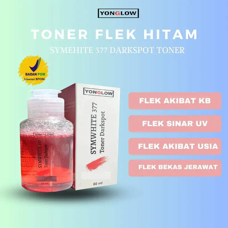 Yonglow Toner Flek Symwhite 377 Darkspot BPOM Penghilang Melasma Hiperpigmentasi Noda Bintik Hitam Wajah Bekas Jerawat Pemutih Kulit Kusam Susah Putih 3