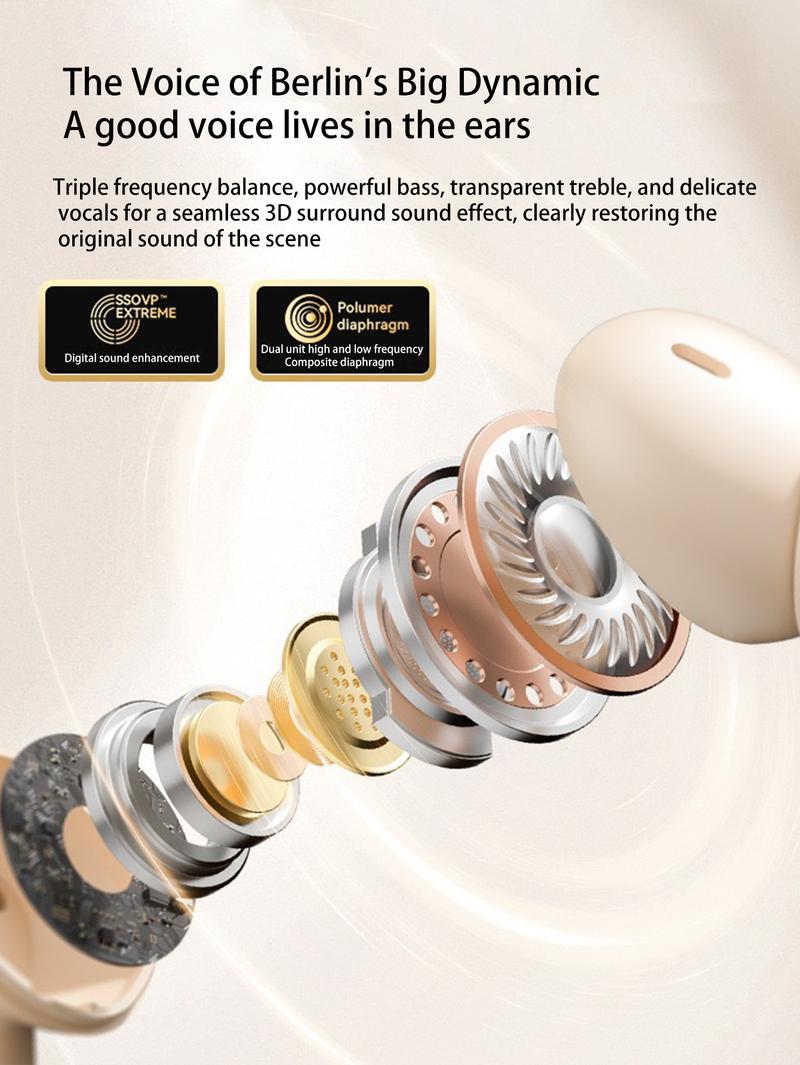 Product Introduction of Wireless Earphone, In-ear Design Earbuds with Charging Case, Noise Cancelling Headphones, Bluetooth-compatible Earbuds for Gaming, Sports, Office 3