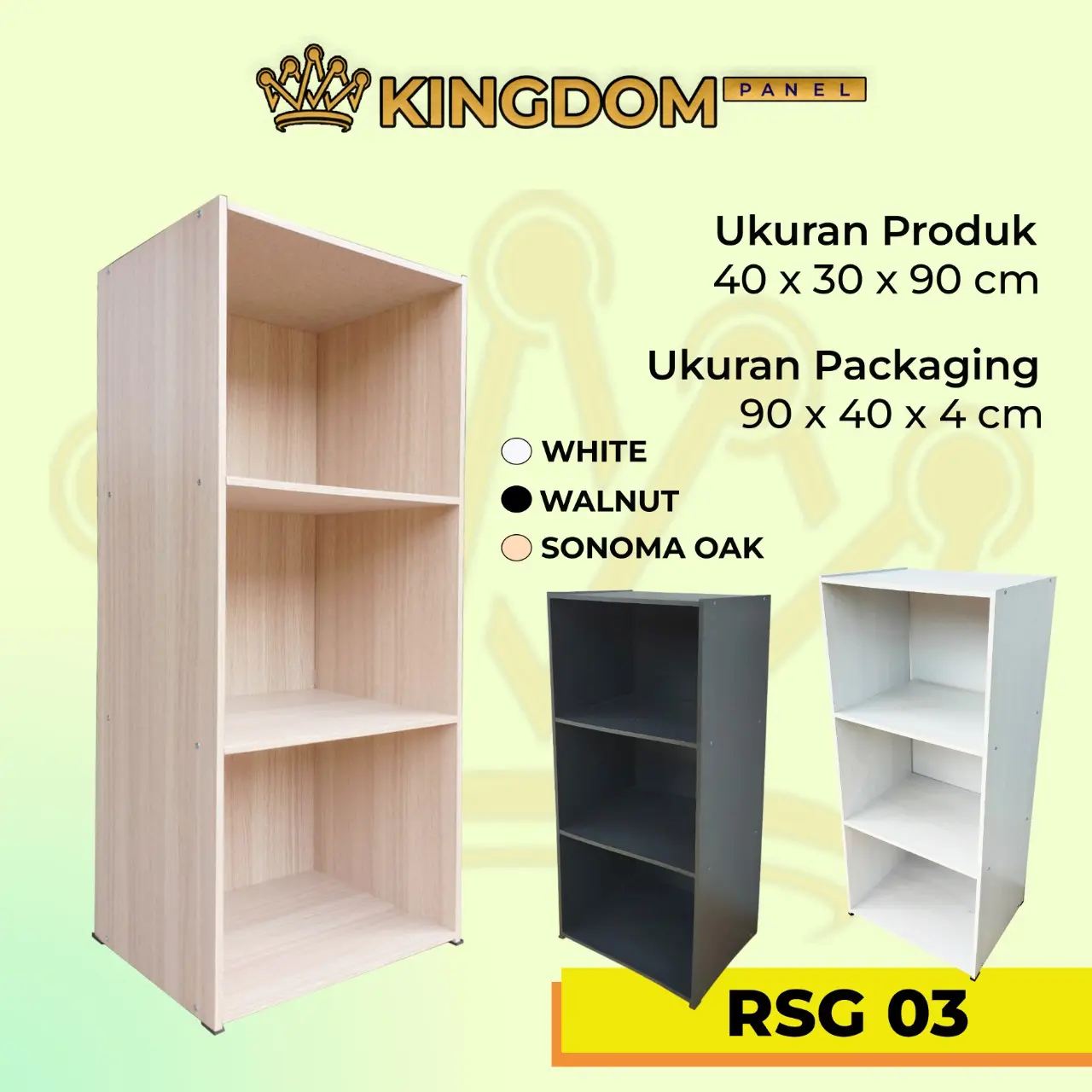 Kingdom Panel Rak Buku 5 Susun 4 Ruang RSG 03 Furniture Lemari Portable Kuat Desain Simple 40x30x90 cm