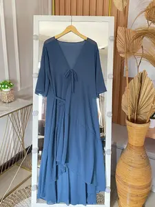 Outer Amora Bahan Ceruti Lengan Terompet Baju Pesta Terbaru 2025 Free Hijab Bergo