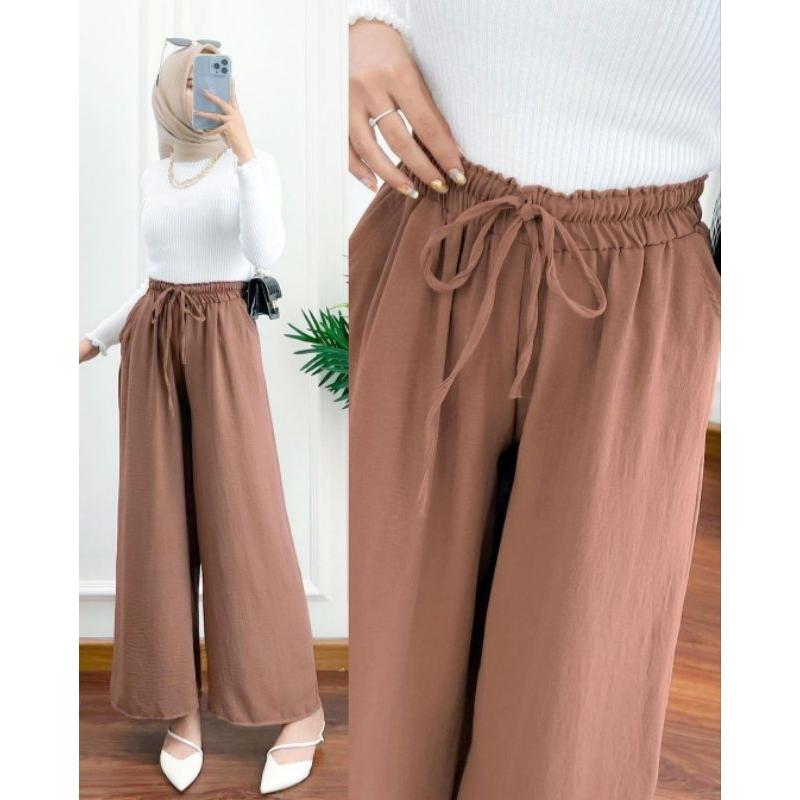 Celana Kulot Crinckle Premium Jumbo Highwaist AirFlow Jumbo Dan Standard | Kulot Crinkle Air Flow Panjang Dewasa Wanita 1