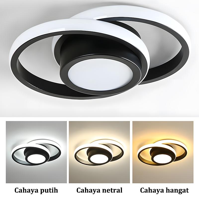 Product Introduction of 3 Warna Lampu Lorong Plafon LED Ceiling Light Lampu Hias Rumah Ruang Tamu Kamar Minimalis Tempat Lampu Plafon LED Ceiling lamp 36W Ruang Tamu Kamar Minimalis Tempat Lampu 63