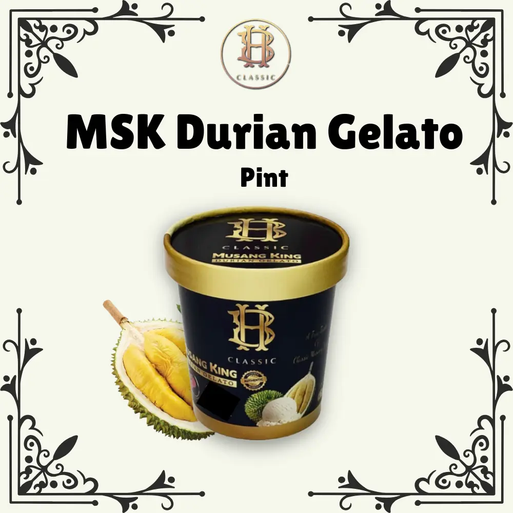 BlackGold Musang King Durian Ice Cream | Less than 200 Calories | Lower in Sugar | No Artificial Flavor Added | Pint