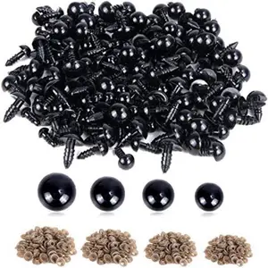 (10PCS/5PASANG) Mata Boneka Bulat Hitam / Mata AMIGURUMI / Safety Eyes 5-24 MM