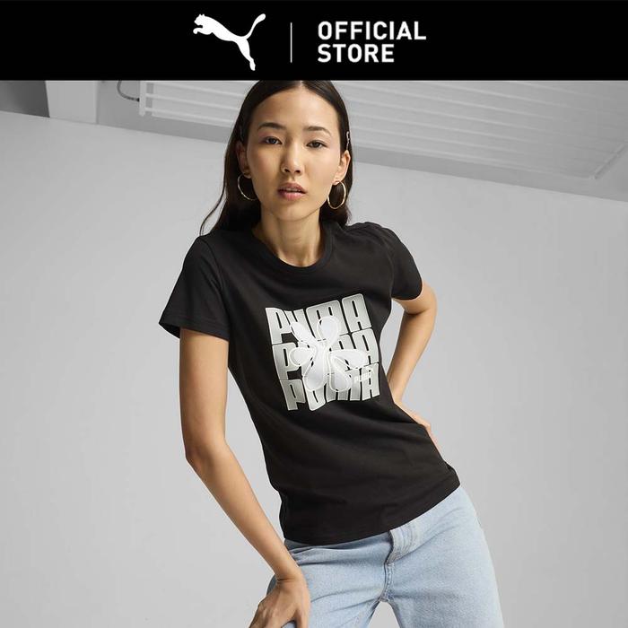 Gambar PUMA Kaus Wanita GRAPHICS Black - Black, S dari PUMA Indonesia Kota Bekasi Tokopedia