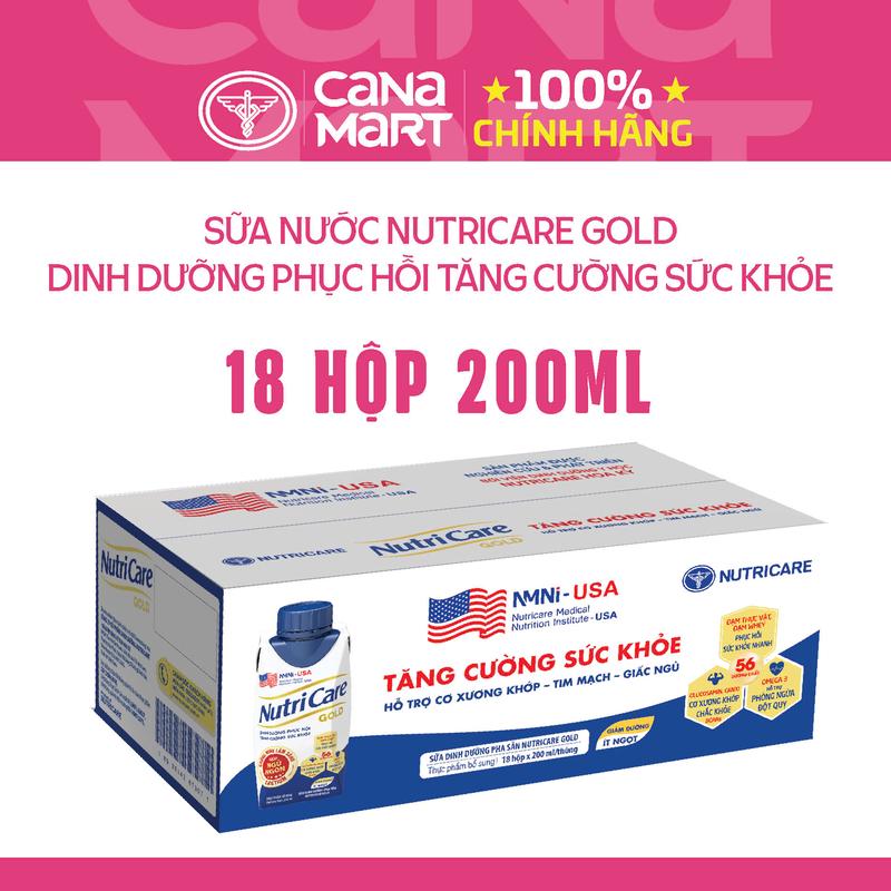 Thùng sữa công thức pha sẵn NutriCare Gold dinh dưỡng cho người lớn tuổi (200ml)