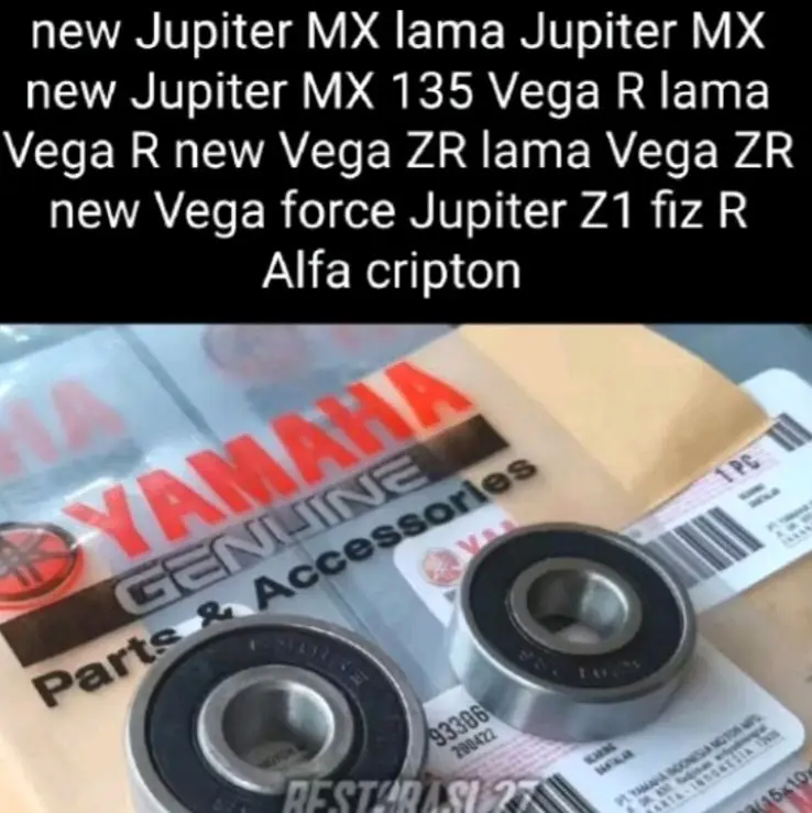 paket 2 buah bearing Yamaha 6301 untuk roda belakang motor Yamaha Jupiter z lama Jupiter z new Jupiter Z1 Jupiter MX lama Jupiter MX new Jupiter MX 135 Vega R lama Vega R new Vega ZR lama Vega ZR new Vega force Fiz R Alfa cripton