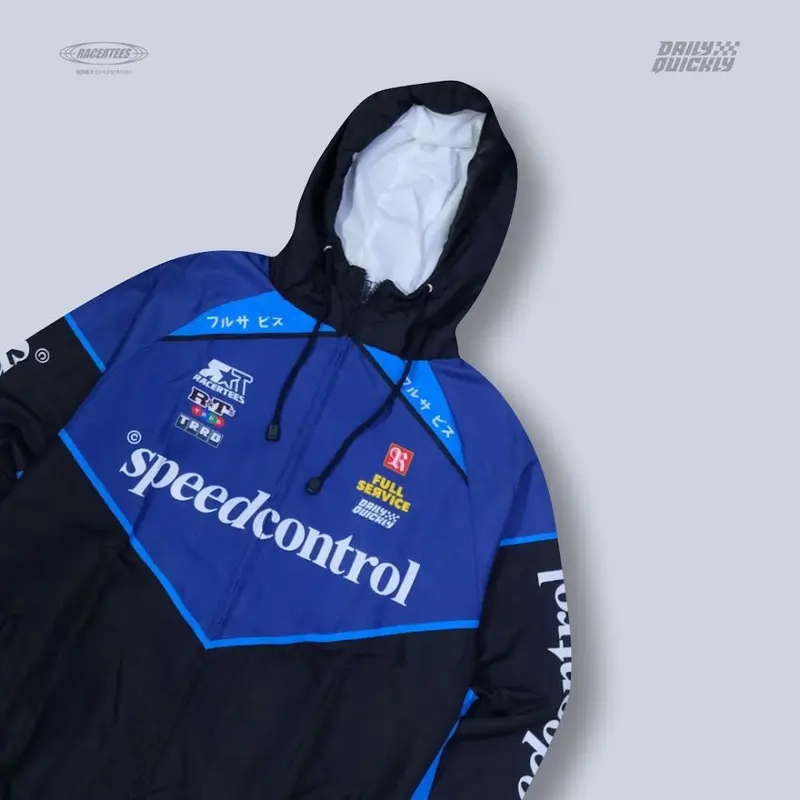 Jaket Motor Windbreaker RACERTEES Speedcontrol Biru - RJ.419 1