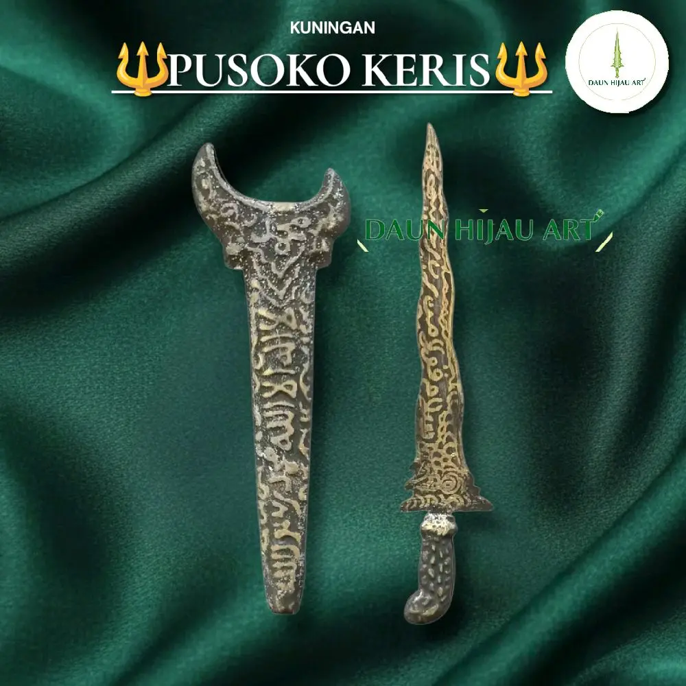 DAUN HIJAU ART Miniatur Patung Keris Kuningan 1Pcs Cocok untuk Koleksi dan Hadiah Bahan Kuningan Tampilan Unik