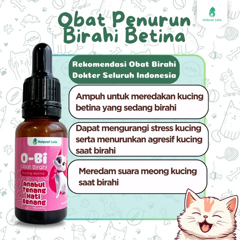 O-BI Premium Obat Penurun Birahi Kucing Herbal isi 20ml - Obat Royal Care Anti Birahi Kucing Alami 2