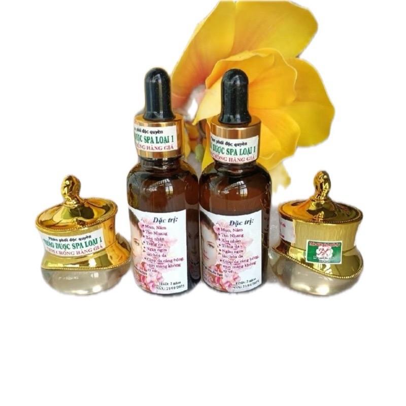 Combo 2 Bộ Kem Tái Tạo Spa Gia Truyền Hổ Trợ Trị Nám, Tàn Nhang, Đồi Mồi, Mụn , Dưỡng Trắng Da