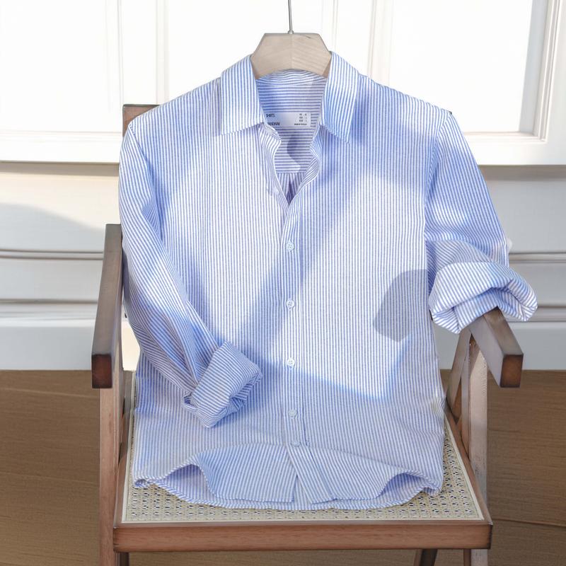 Áo sơ mi kẽ nam tay dài MDN OXFORD SHIRT - form slim fit cao cấp lịch lãm chuẩn form - MANDINNI