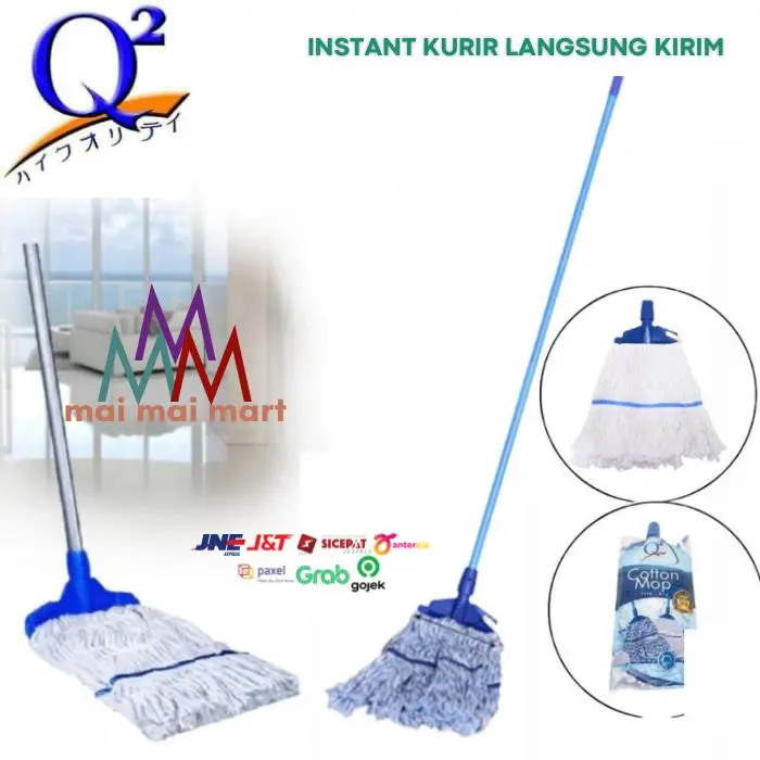 Pel Lantai Cotton Mop Microfiber Q2 816 Plastik Katun 115cm