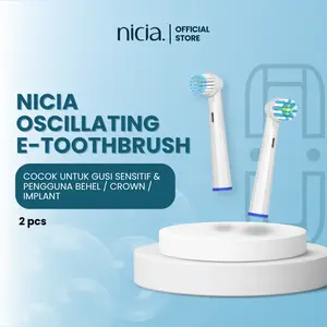 NICIA SMILE - Refil Sikat Gigi Elektrik Putar | Bulu Halus | Behel & Gusi Berdarah | Oscillating Toothbrush | OralB Braun