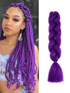 Extensiones de cabello para trenzar Jumbo de 24 pulgadas de fibra sintética de alta temperatura, trenzas de crochet preestiradas
