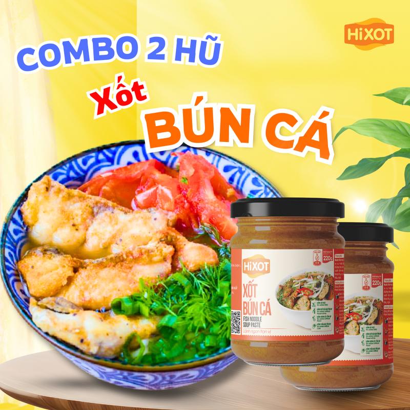 Combo 2 Hũ Xốt Bún Cá HiXOT Hũ 220Gram - Gia vị hoàn chỉnh