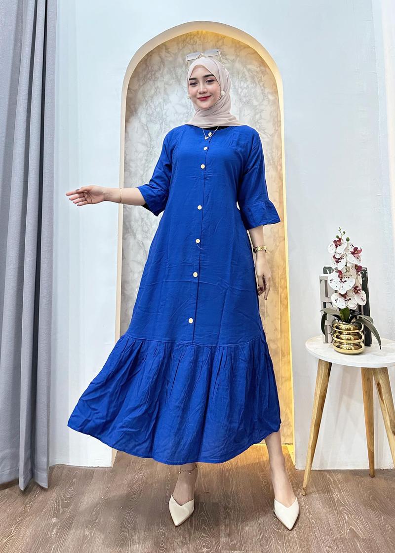 Product Introduction of DASTER DRESS WANITA | Daster Wanita Polos Lengan 3/4 Rayon Premium Adem Nyaman Jatuh LD 110cm Busui Kancing Bumil Rampel Bawah Santai 18